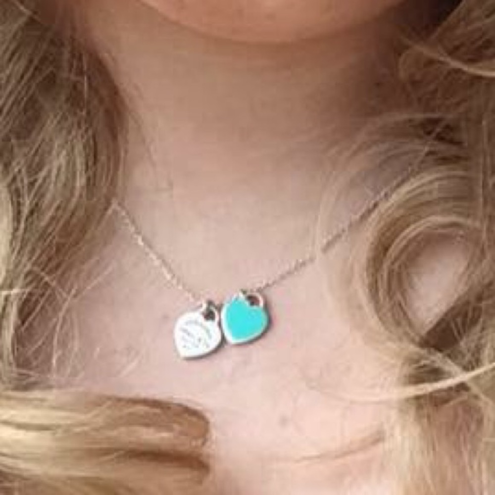 EUC Mini Double Heart tag pendant